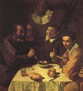 Diego Velazquez Trois Hommes a table (df02) oil on canvas